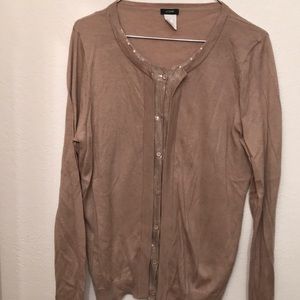 J. Crew tan sweater with sequins